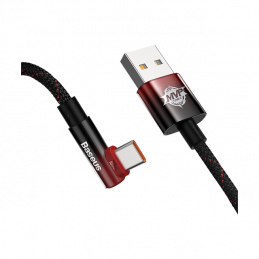 Kabel kątowy BASEUS USB-A - USB-C MVP 2 100W 2m Czarno-Czerwony
