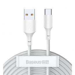 Kabel BASEUS USB-A - USB-C Simple Wisdom 5A 40W Xiaomi FC QC 3.0 Biały (2-pack)