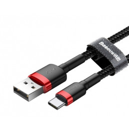 Kabel BASEUS USB-A USB-C Cafule Quick Charge 3.0 2A 2m Czarno-czerwony