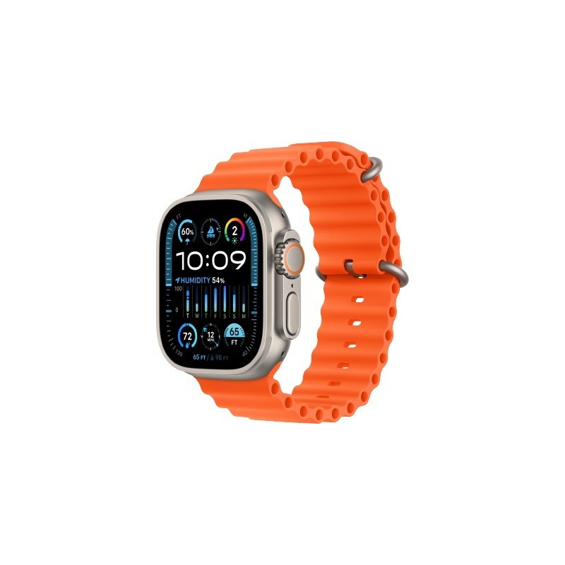 Watch Ultra 2 GPS + Cellular, 49mm Koperta z tytanu z paskiem Ocean w kolorze pomarańczowym