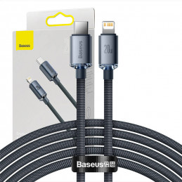 Kabel USB-C - Lightning BASEUS Crystal Shine 20W PD 2m Czarny CAJY000301