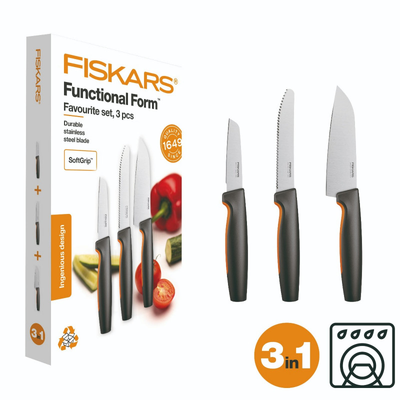 Zestaw 3 noży kuchennych FISKARS Functional Form 1057556 Zestaw 3 noży kuchennych FISKARS Functional Form 1057556