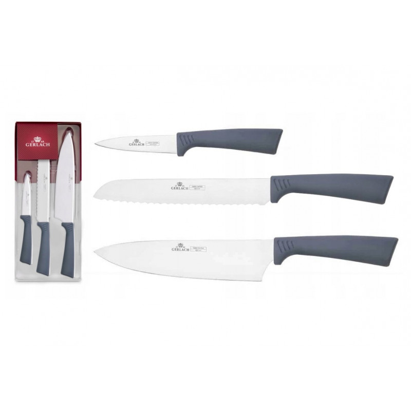 Zestaw 3 noży kuchennych GERLACH Smart Grey
